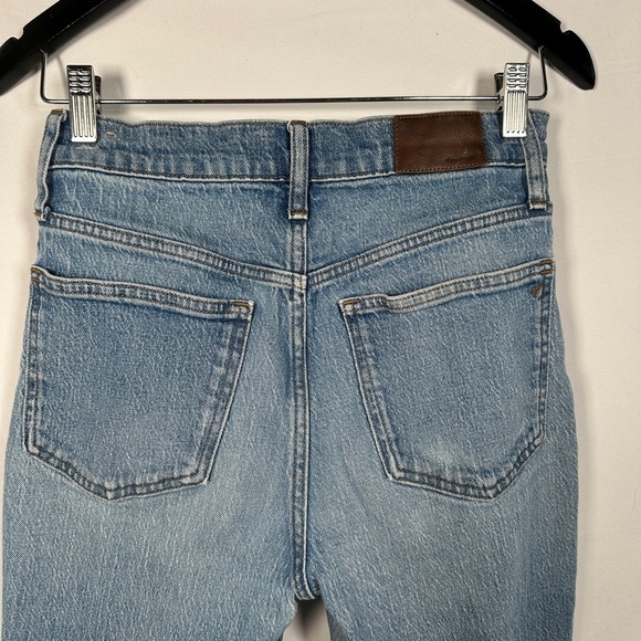 Madewell vintage denim jeans high rise straight rigid cropped raw hem size 26 - Picture 8 of 14